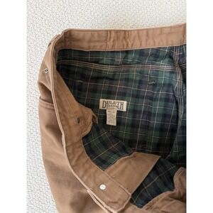 Duluth Trading Flannel Lined Heavyweight Canvas Pants 40x32 Chore Barn Workwear